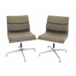 Pair of Herman Miller Eames aluminium upholstered swivel office chairs, no. 938-138 (2)