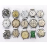 Selection of stainless steel gentlemen's wristwatches for repair to include Tegrov, Nelo,