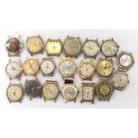 Twenty gold plated gentlemen's wristwatches for repair to include Westcox, Ingersoll, Lucerne