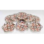 Wedgwood 19th century part dessert service decorated with floral designs in Imari palette comprising