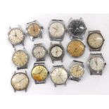 Selection of stainless steel gentlemen's wristwatches for repair to include Solo, Kelton, Syra,