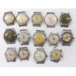 Selection of stainless steel gentlemen's wristwatches for repair to include Butex, Westclox,