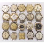 Twenty gold plated gentlemen's wristwatches for repair to include Ruhla, Citron, Basis, Accurist,