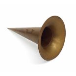 Large brass phonograph horn, 42.5" long, 18" diameter