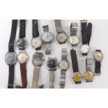 Selection of stainless steel gentlemen's wristwatches for repair to include Trident, Splendex,