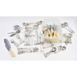 Assortment of silver plated and stainless steel cutlery and flatware