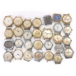 Quantity of gold plated and stainless steel gentleman's wristwatches for repair to include Timex,