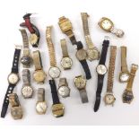 Selection of gold plated gentlemen's wristwatches for repair to include Sekonda, Roma, Hudson,