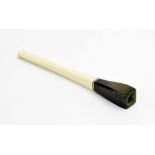 Early 20th century ivory and bloodstone cigarette holder, 4.25" long
