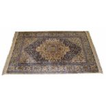 Silk sarook Kashan rug, 74" x 46"