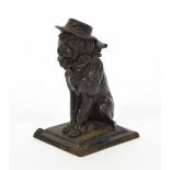 Novelty cast metal match vesta modelled as Mr Punch's dog Toby, bearing trademark to the