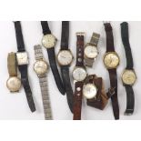 Selection of gentlemen's wristwatches to include Ruhla, Ingersoll, Lucerne, Kered, Buren, Timex,
