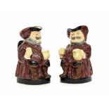 Two similar Royal Doulton Falstaff Toby jugs, 9" high (2)