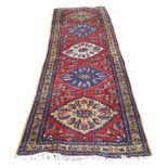 Antique Persian Heriz runner, 130" x 36" approx