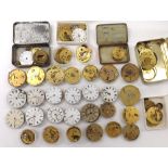 Quantity of fusee lever pocket watch movements for repair