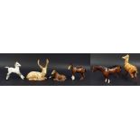Six assorted Beswick horses, deer and stag (two at fault) (6)