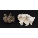 Royal Copenhagen porcelain figures - Bear Cub 1124 and Polar Bear 729 (2)