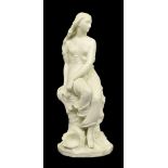 Victorian Parian figure of Miranda, impressed 'Bells Miranda', 15.5" high