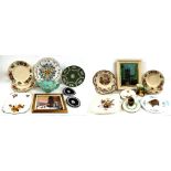 Small selection of assorted pottery and porcelain including a Wedgwood Jasper Ware plate and two
