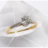 18ct and platinum solitaire old-cut diamond ring, 0.45ct approx