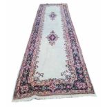 Antique Persian Kirman runner, 150" x 36" approx