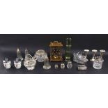 Selection of glassware, pair of Royal Worcester preserve pots with chrome plated covers, Kundo