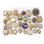 Quantity of principally gold plated ladies wristwatches for repair to include Timex, Avia,