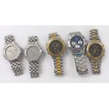 Five gentlemen's bracelet watches to include two Adidas bracelet watches, Sekonda bracelet watch,