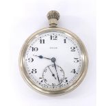 Rolex 'B' Military issue nickel cased pocket watch, signed cal. 548 15 jewel movement with