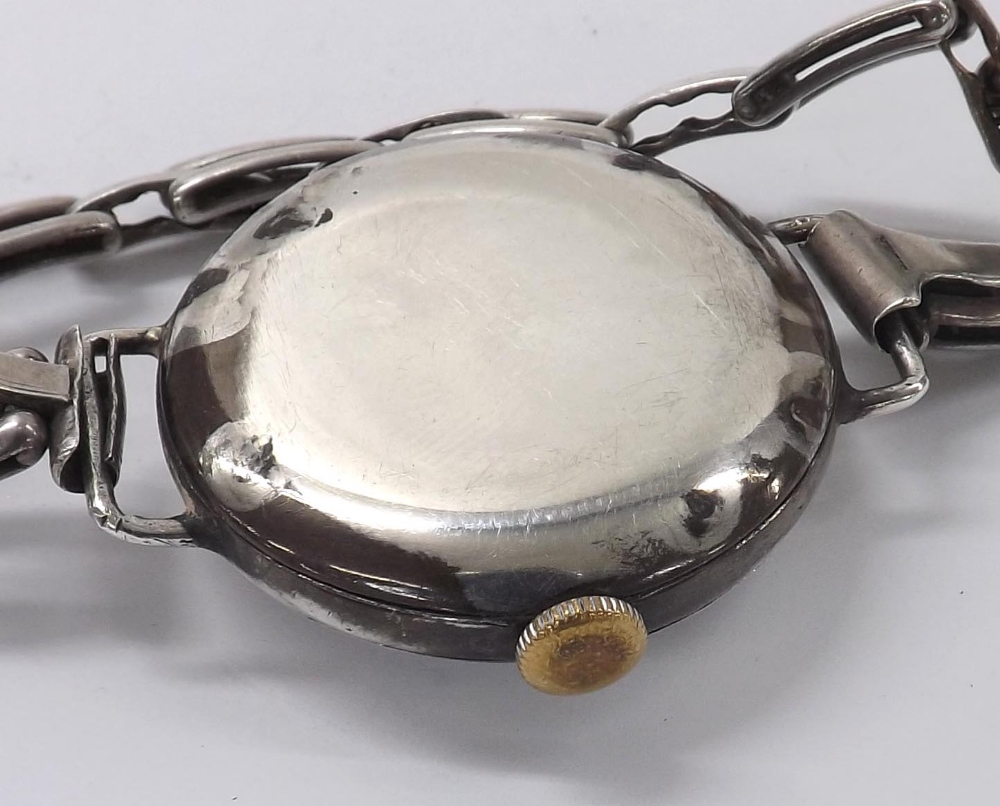 Rare Rolex silver officers trench wristwatch with centre seconds, import hallmarks for London - Image 2 of 4