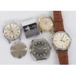 Five gentleman's wristwatches to include Mira Electronic, Lord Elgin Electronic, Felicia