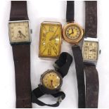 Silver wire-lug lady's wristwatch; together with a 9ct lady's wristwatch, Siro square chrome cased