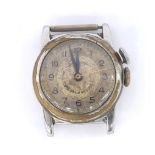 Longines Weems US PAT. mid-size wristwatch, circa 1940s, circular silvered dial with Arabic chapter,