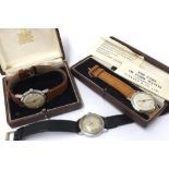 Garrard stainless steel gentleman's wristwatch, case no. 368913, 17 jewel movement, dust cover,