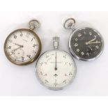 Cyma WWII British Military Army issue nickel cased lever pocket watch, signed 15 jewel patented