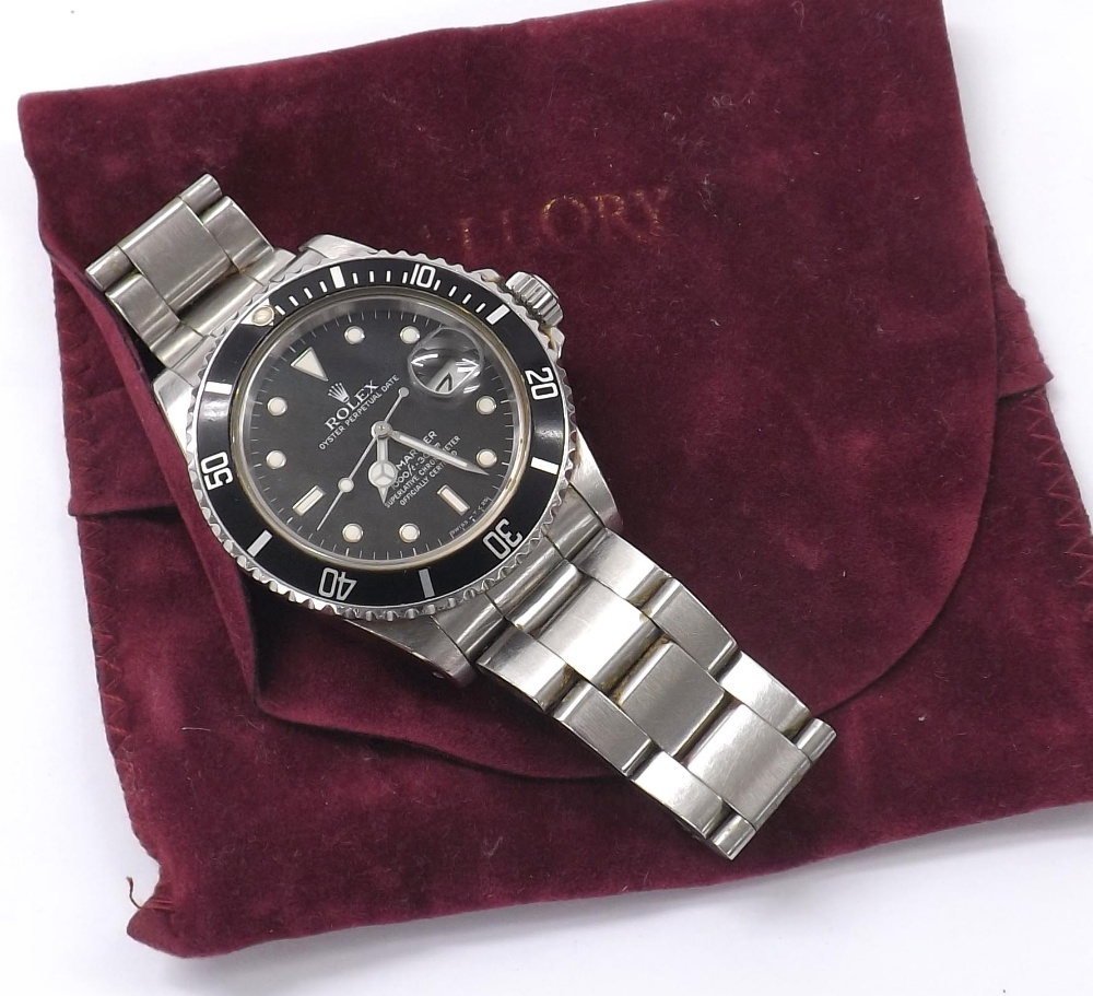 Rolex Oyster Perpetual Date Submariner stainless steel gentleman's bracelet watch ref. 168000, circa - Image 2 of 10