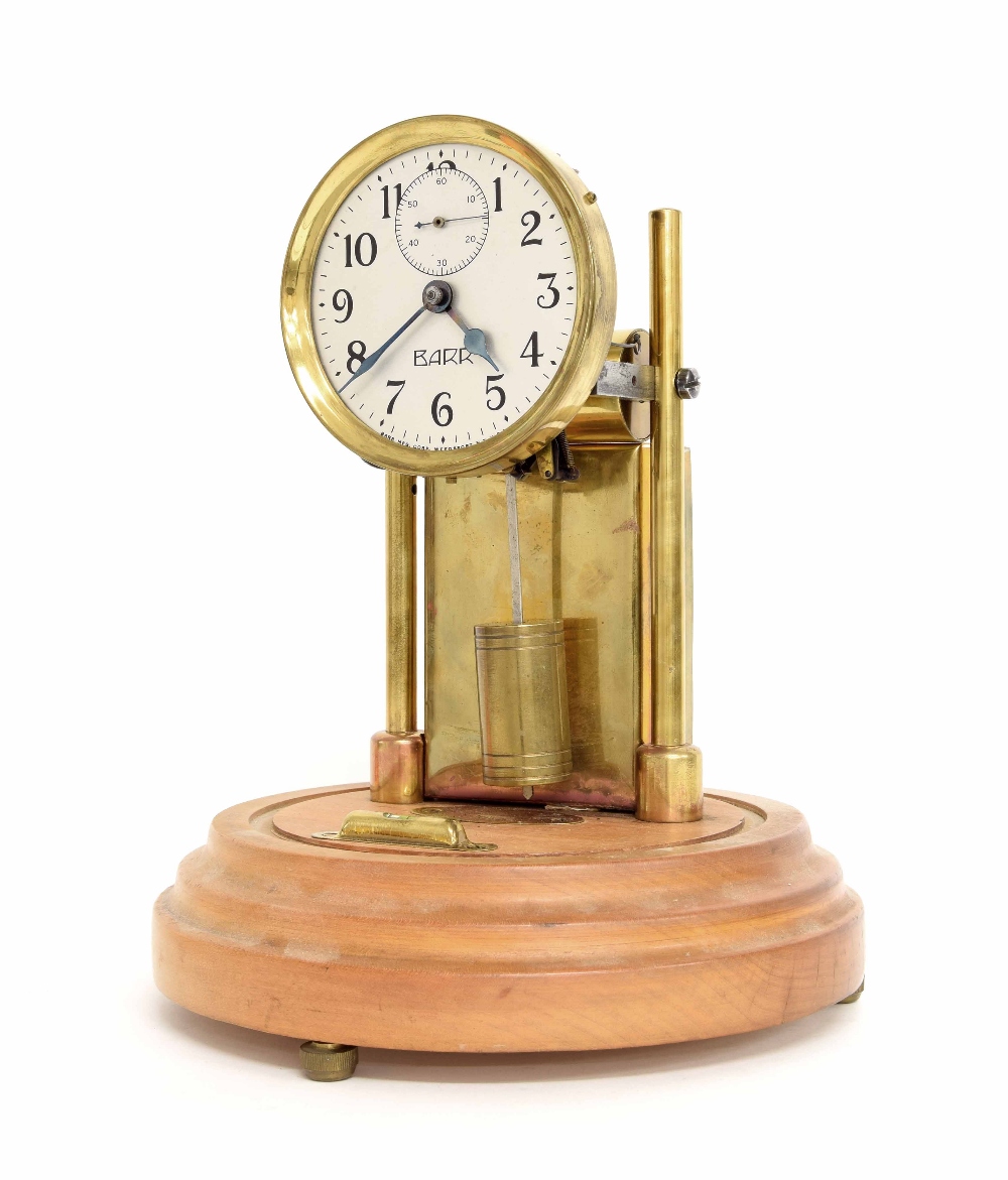 Barr electric mantel clock, the 3.25" silvered dial with subsidiary seconds dial, upon a circular - Image 3 of 3