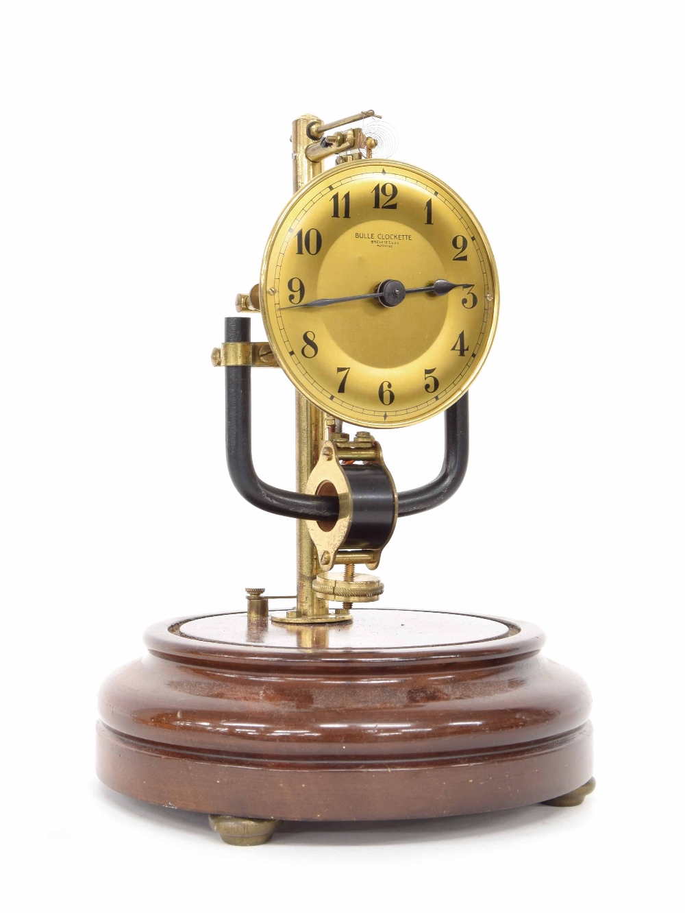 Bulle Clockette electric mantel clock, the 3.5" brass dial signed Bulle Clockette, Brevette, S.G.D. - Image 3 of 3