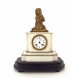 French white marble and gilt metal mounted two train mantel clock, the Vincenti movement with