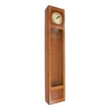 Magneta light oak glazed case with 8" cream dial, but no movement, 63" high