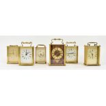 Six various electric carriage clocks, tallest 6.75" high (6)