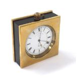 J. White & Son centre seconds chronometer desk clock, the three quarter plate movement signed J.