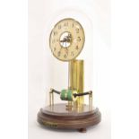 Electric mantel clock, the 5.25" cream dial bearing the maker's trademark logo MFB and enclosing a