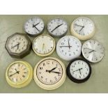 Ten various slave dials and electric wall clocks (10)