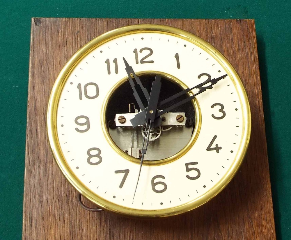 Good electric clock in the manner of Cluse, the 6.5" cream dial enclosing a skeletonised centre with - Image 5 of 6