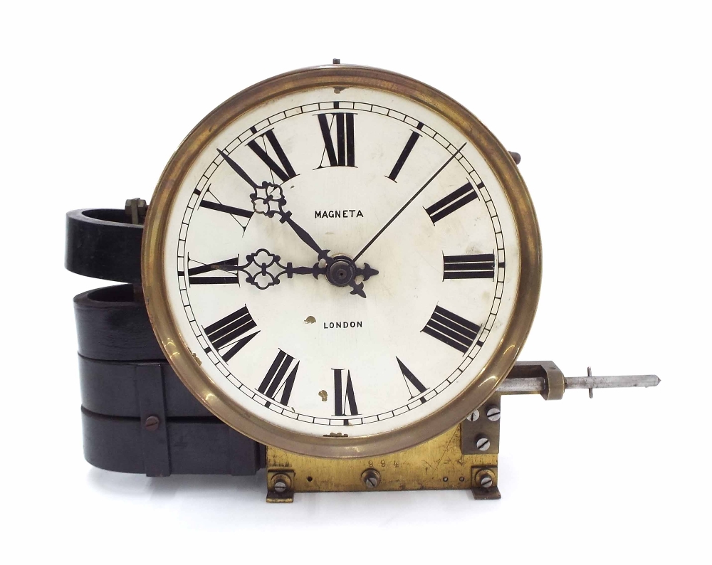 Good Magneta electric master longcase clock, the 8" cream dial signed Magneta, London with centre - Image 2 of 3