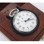 Hamilton U.S. Navy Master Navigation centre seconds metal cased deck watch, the white enamel dial