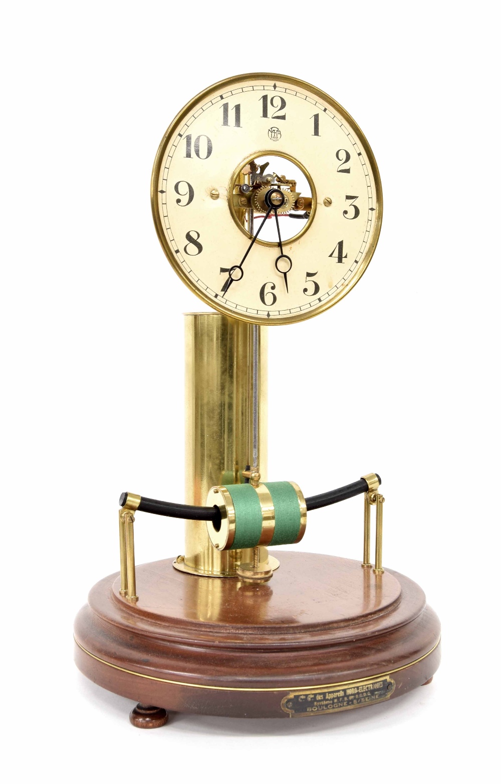 Electric mantel clock, the 5.25" cream dial bearing the maker's trademark logo MFB and enclosing a - Image 3 of 3