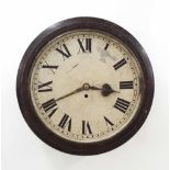 Interesting single fusee 14" wall dial clock made for the Indian Military circa 1946, the movement