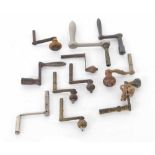 Eleven various Vienna and bracket clock crank handle keys (11)